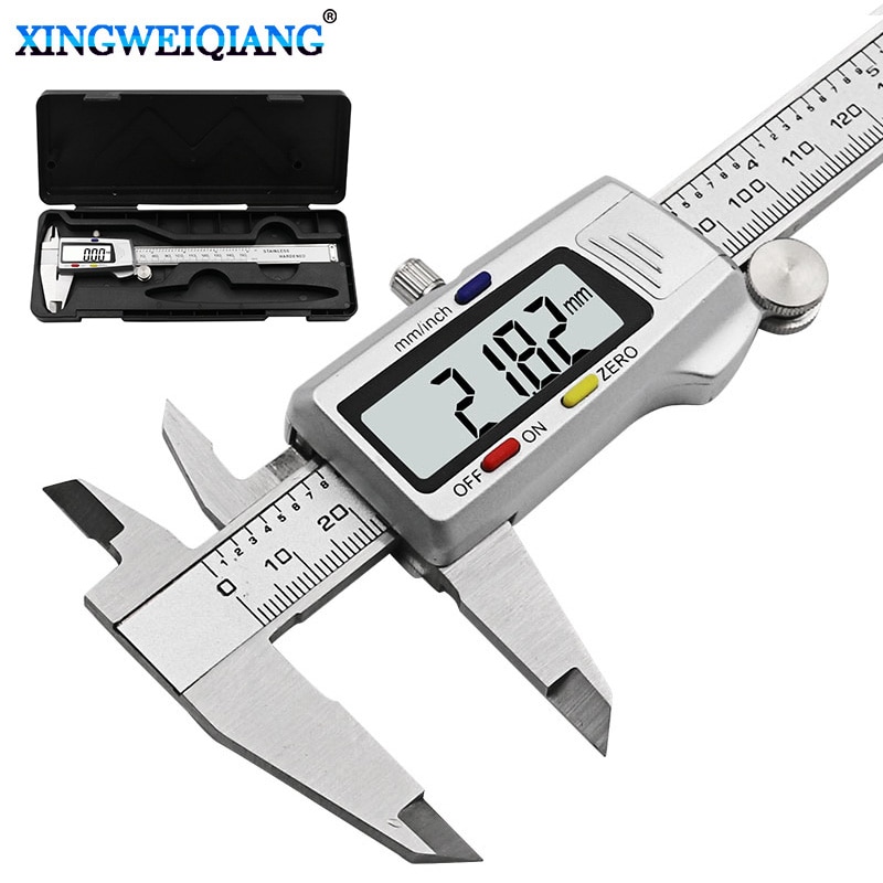 6" 150mm Electronic LCD Digital Vernier Caliper Micrometer Guage Inbox Stainless 