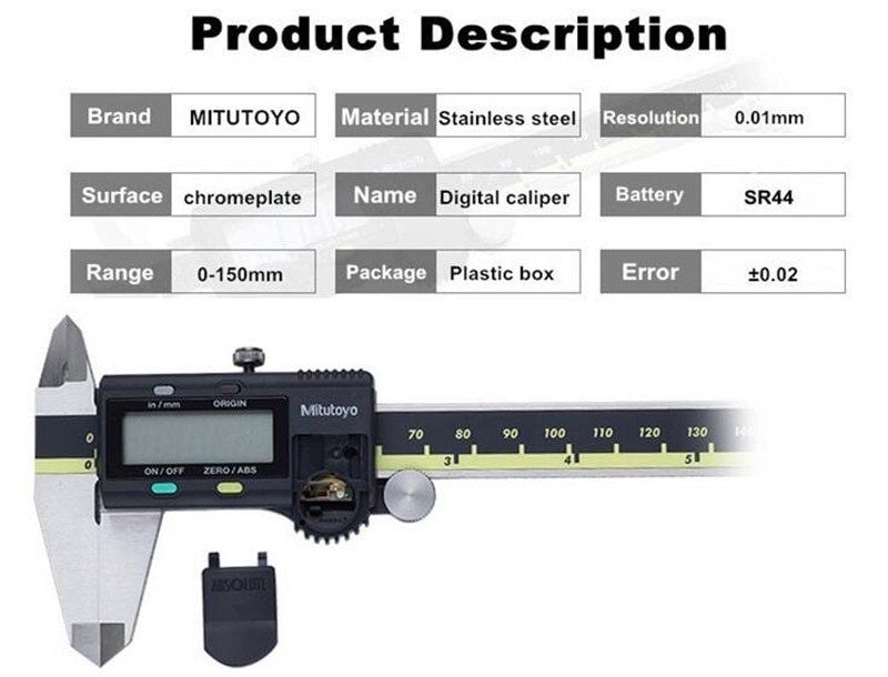 LIDAUTO Digital Calipers LCD Electronic ABS Vernier Caliper Gauge Measuring Tool Ruler 8 inch 200mm 