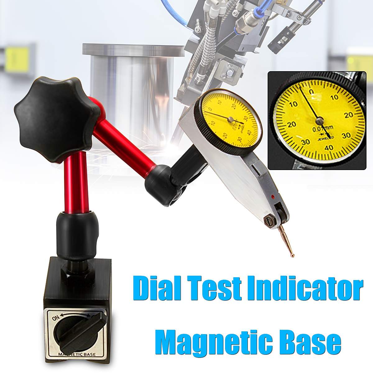 Magnetic Metal Base Holder Stand Dial Test Indicator Flexible Tool Kit 